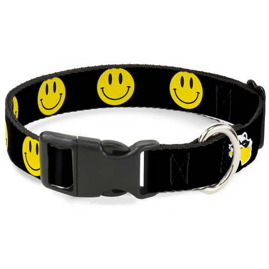 Smiley Black Dog Collar