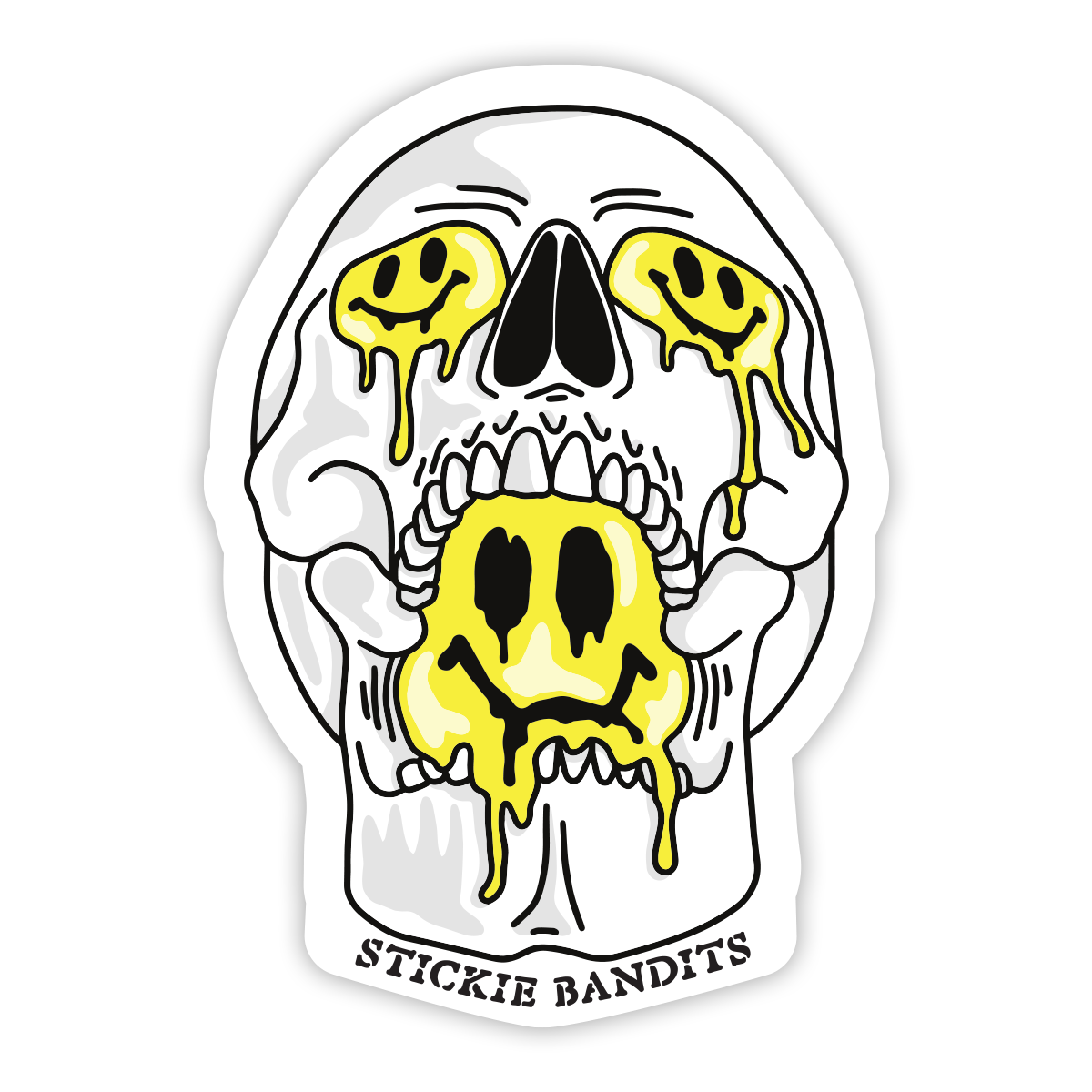 Melting Skull Smiley Face Waterproof Sticker Decal, Free Shipping, Laptop,  Car Sticker Decal