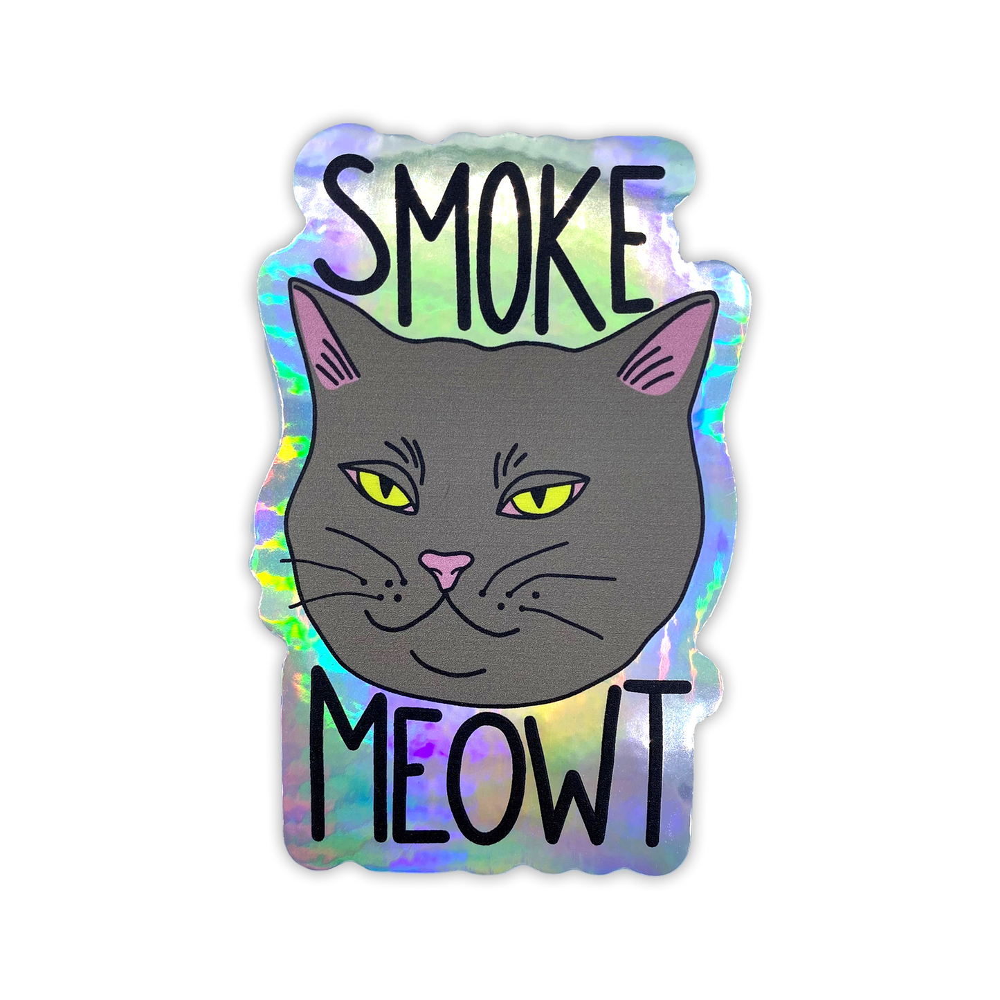 Smoke Meowt Holographic Sticker