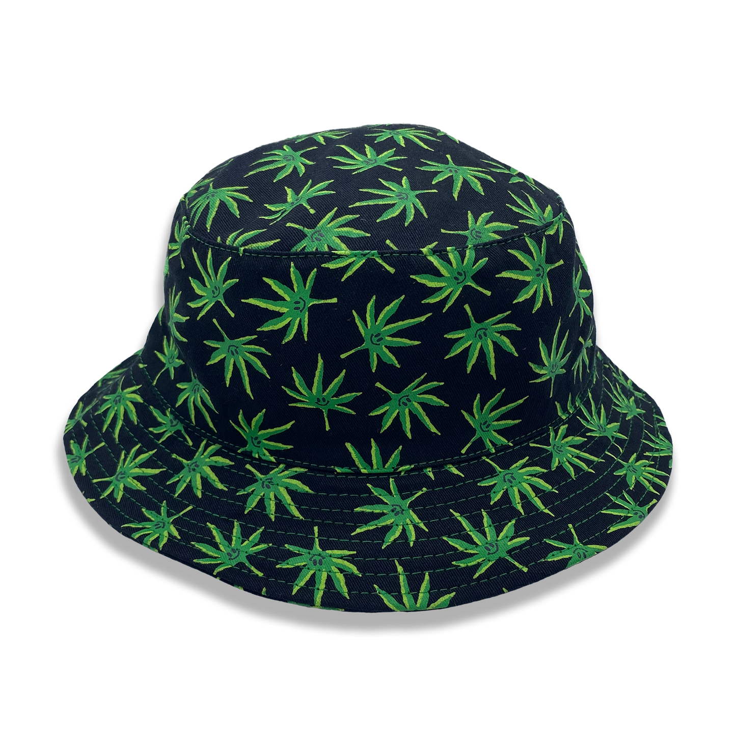 Pot Leaf Smiley Bucket Hat