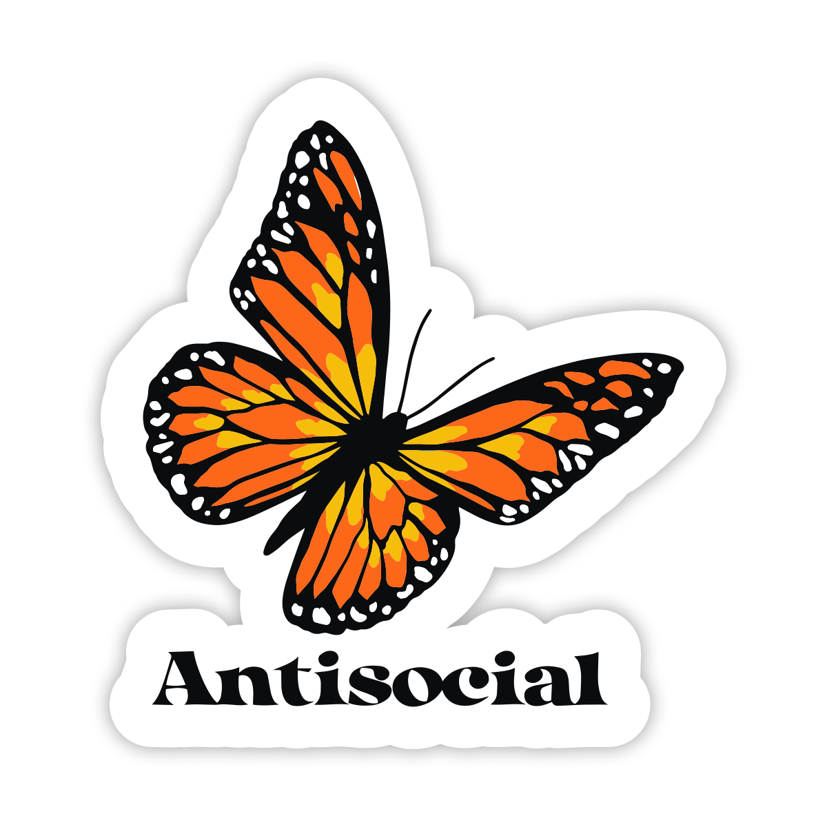 Antisocial Monarch Sticker