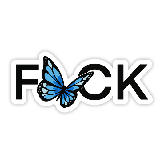 F*ck Butterfly Blue Sticker