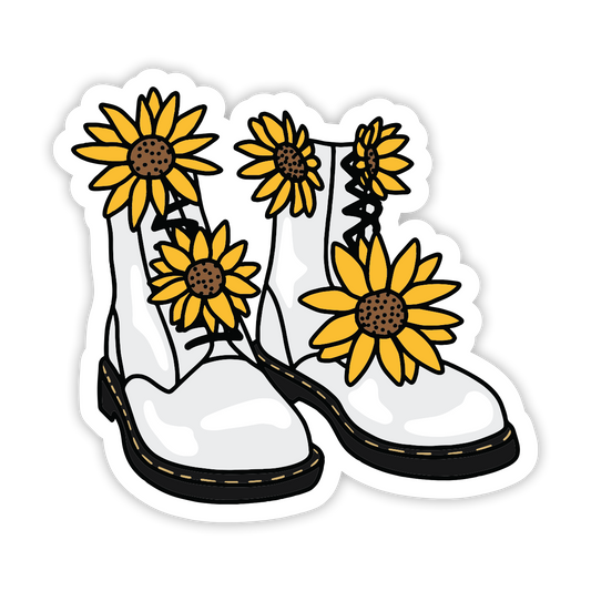 Daisy Boots White Sticker