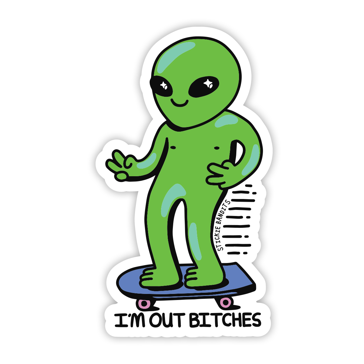 Skate Alien Sticker
