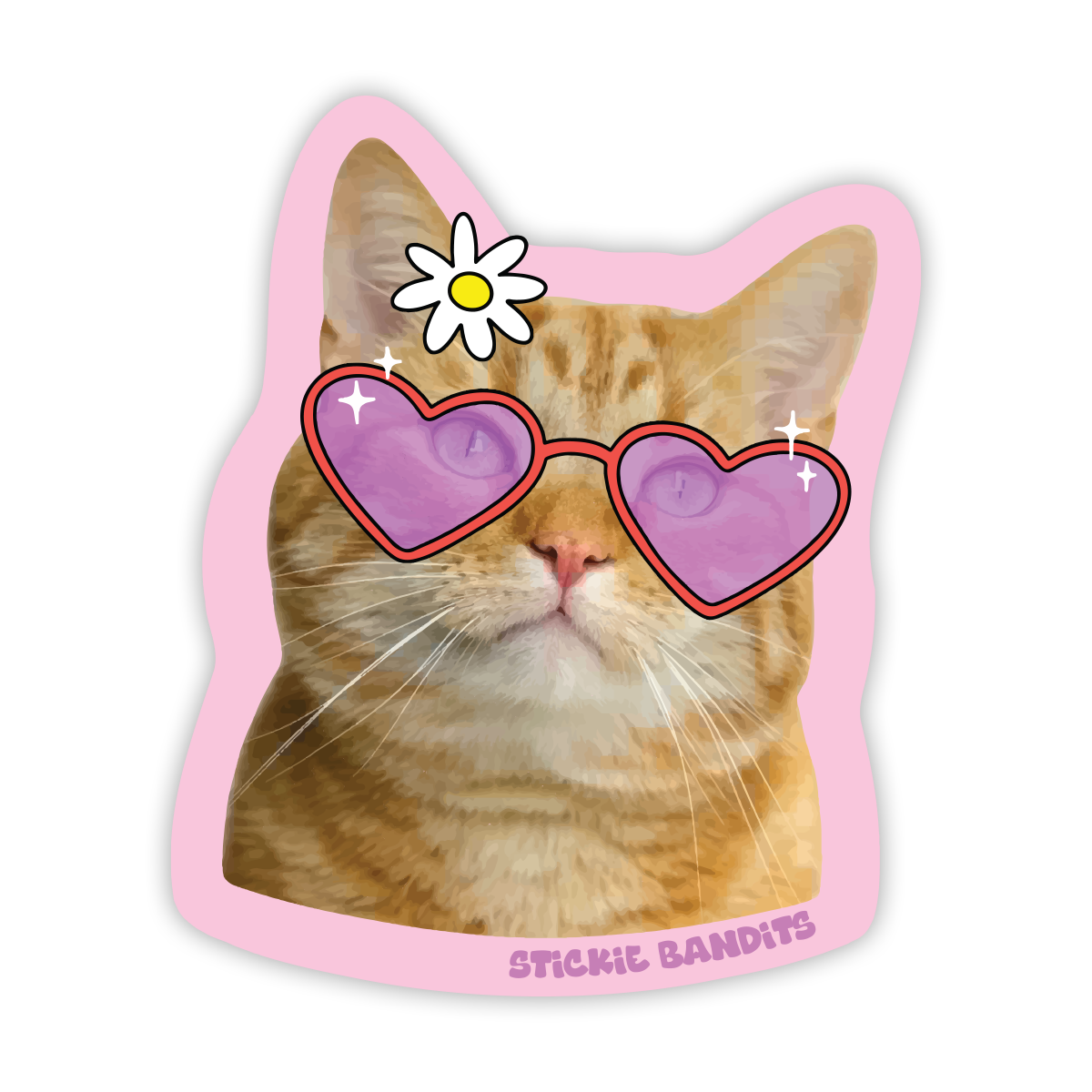 Kitty Hearts Sticker