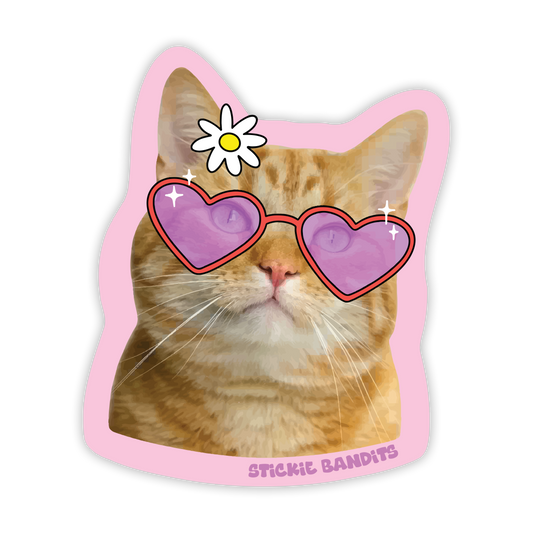 Kitty Hearts Sticker