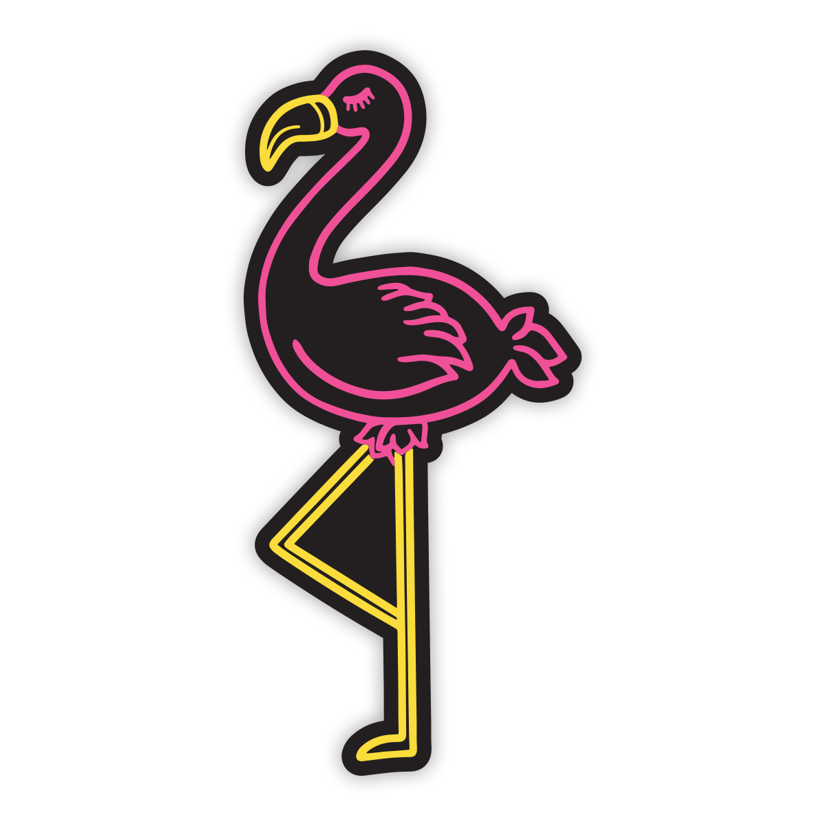 Flamingo Neon Sticker