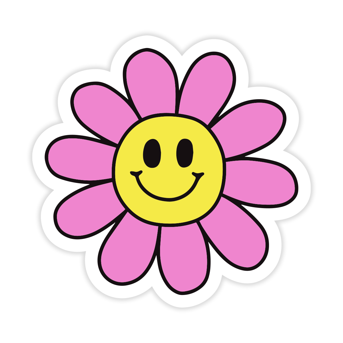 Pink Daisy Sticker – Stickiebandits.com