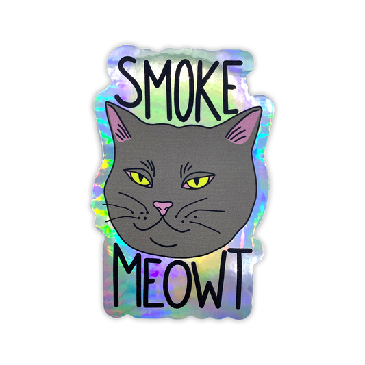 Smoke Meowt Holographic Sticker