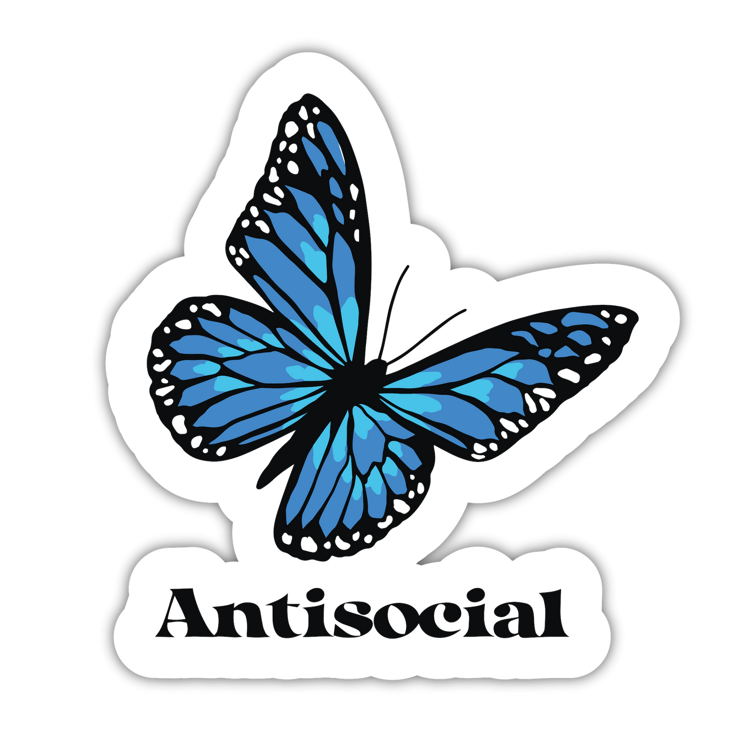 Antisocial Blue Sticker
