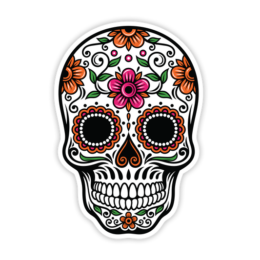Day of the Dead Rose Skull Sticker
